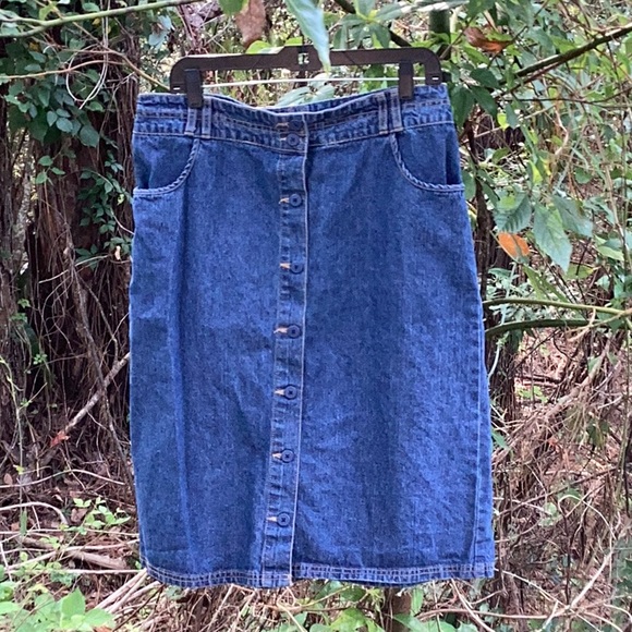 🦋NWOT Kim Rogers Just So Fun Size 12 Denim Skirt Wardrobe Must Have 🦋 - Picture 3 of 9